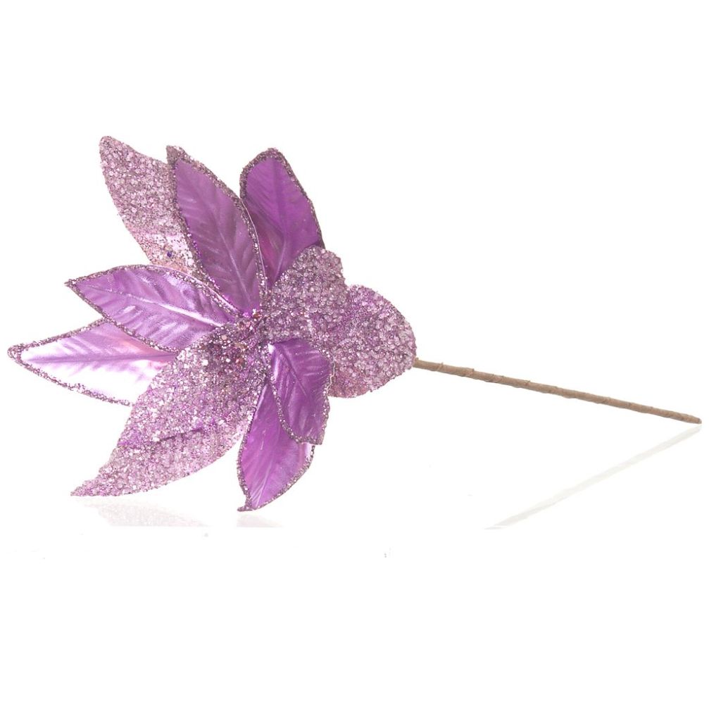 Flor de Nochebuena Color Lavanda Metalico