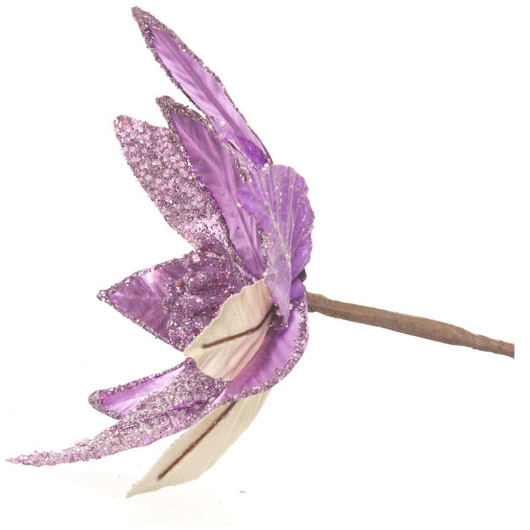 Flor de Nochebuena Color Lavanda Metalico