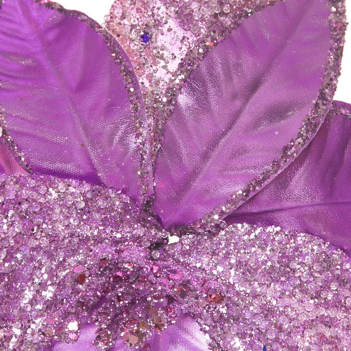 Flor de Nochebuena Color Lavanda Metalico