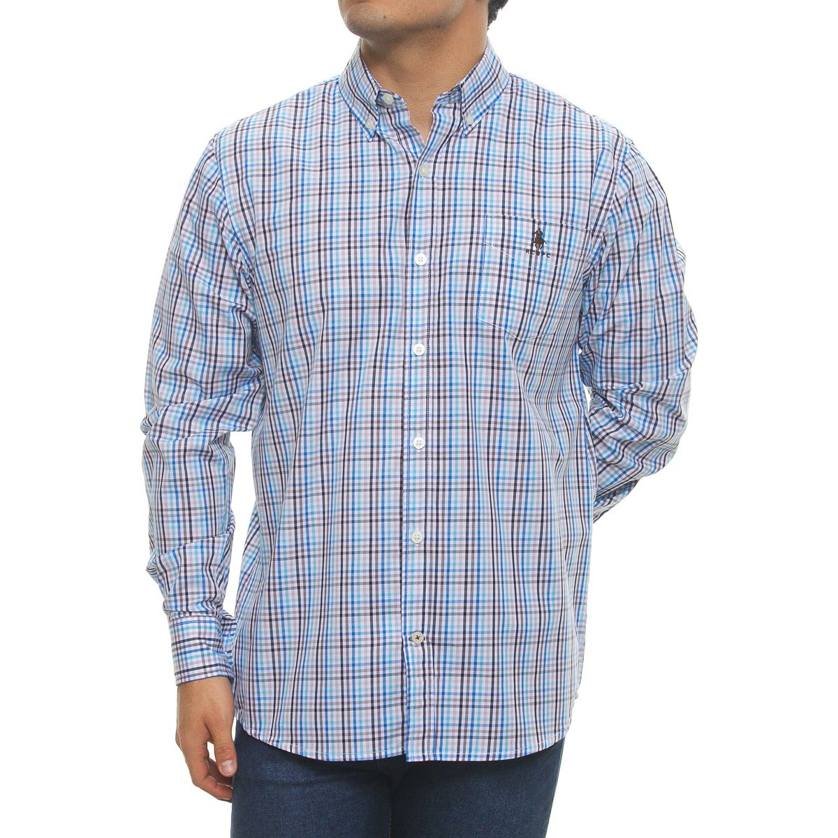 Camisa Cuadros Azul para Hombre Polo Club