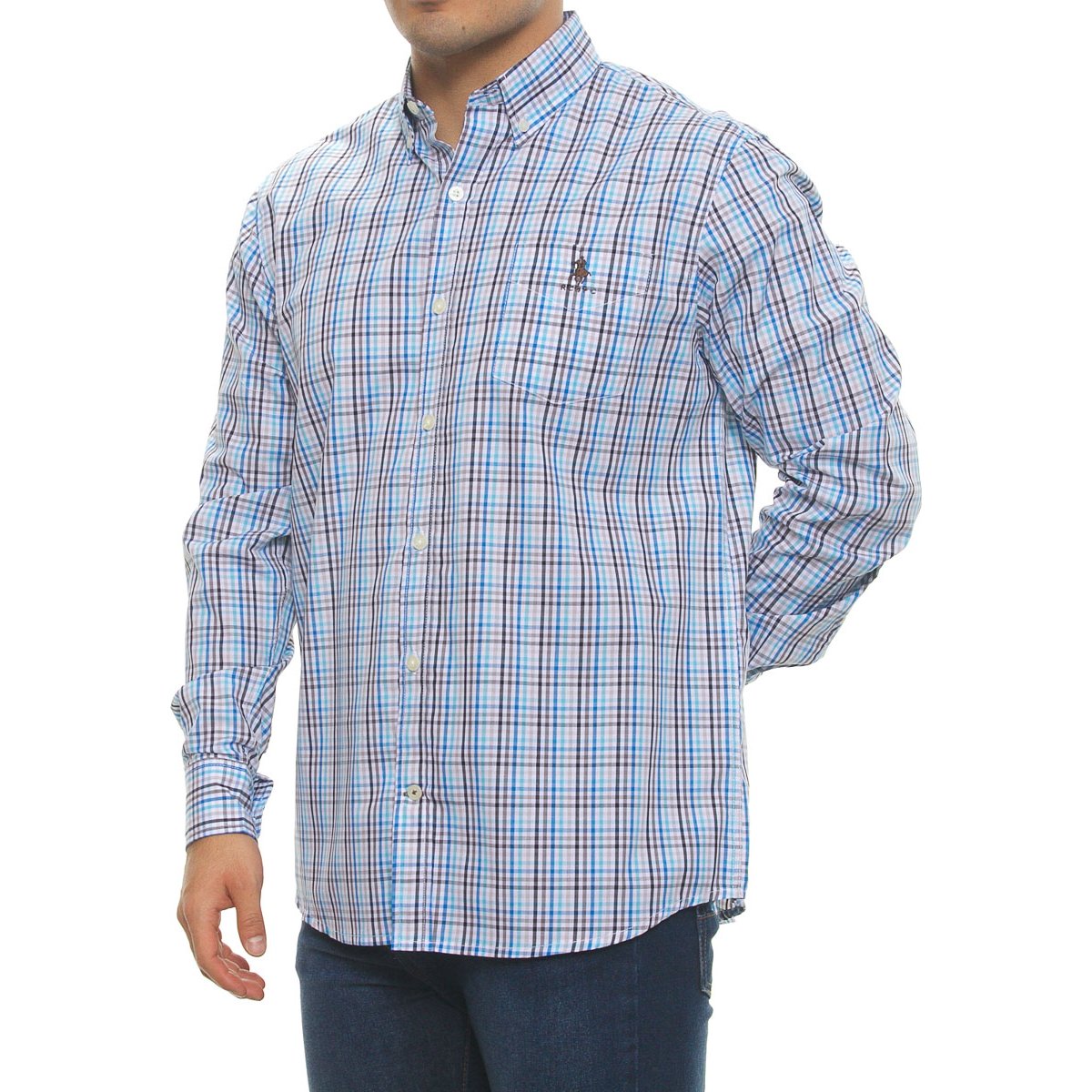 Camisa Cuadros Azul para Hombre Polo Club