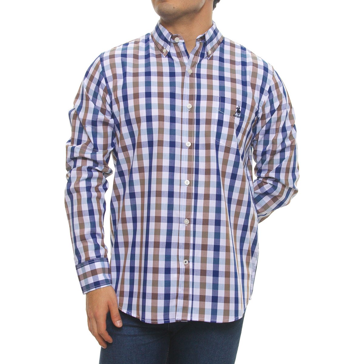 Camisa Manga Larga a Cuadros para Hombre Polo Club