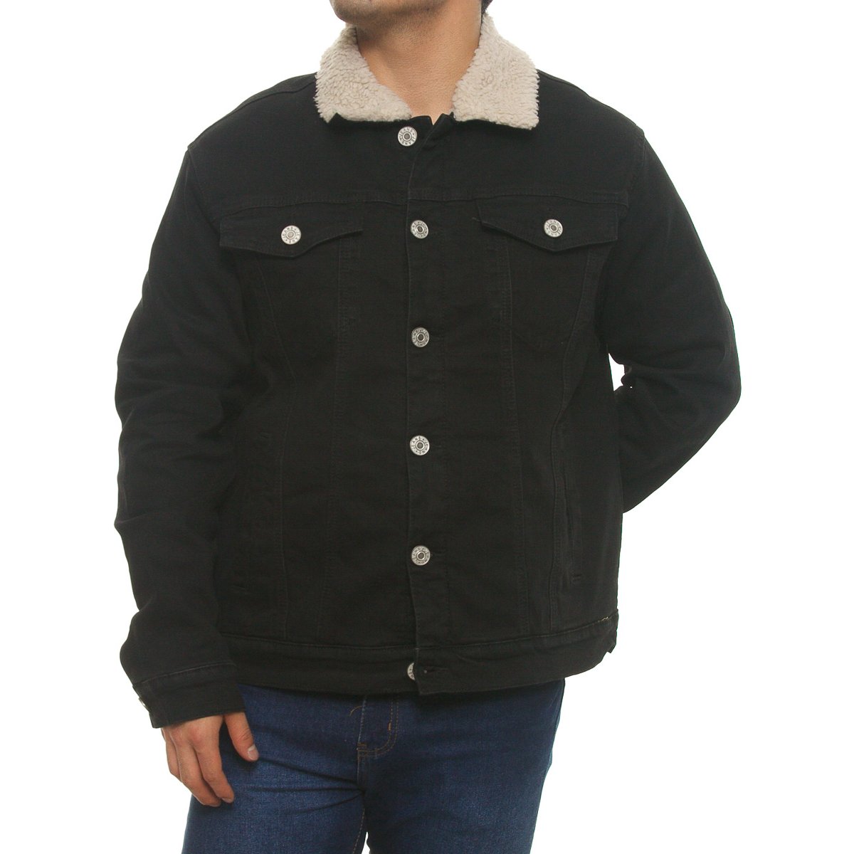 Chamarra De Chalecos De Mezclilla Con Borrega Hombre Chaleco