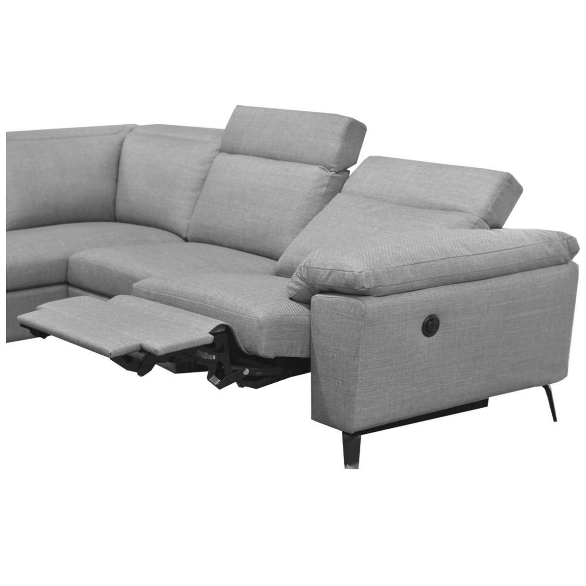 Sala Modular 2 Piezas Izquierda Duster Tela Gris Liz