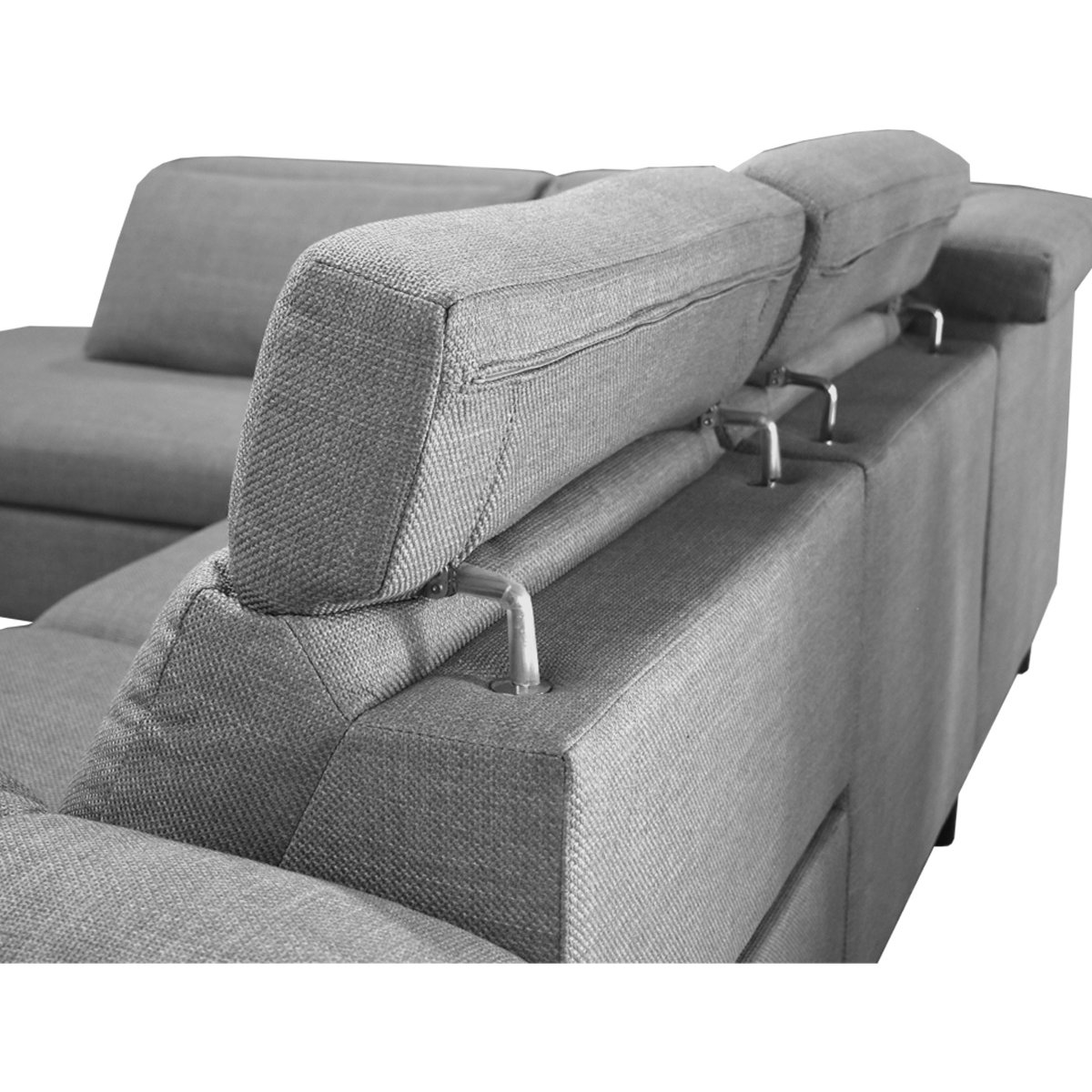 Sala Modular 2 Piezas Izquierda Duster Tela Gris Liz