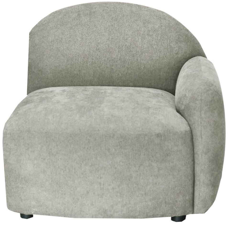 Sillón Individual Brazo Derecho Verri Tela Gris Liz