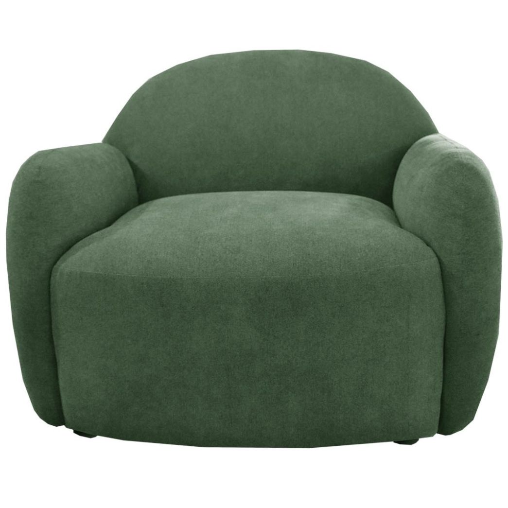 Sillón Individual Verri con Brazos Tela Verde Liz