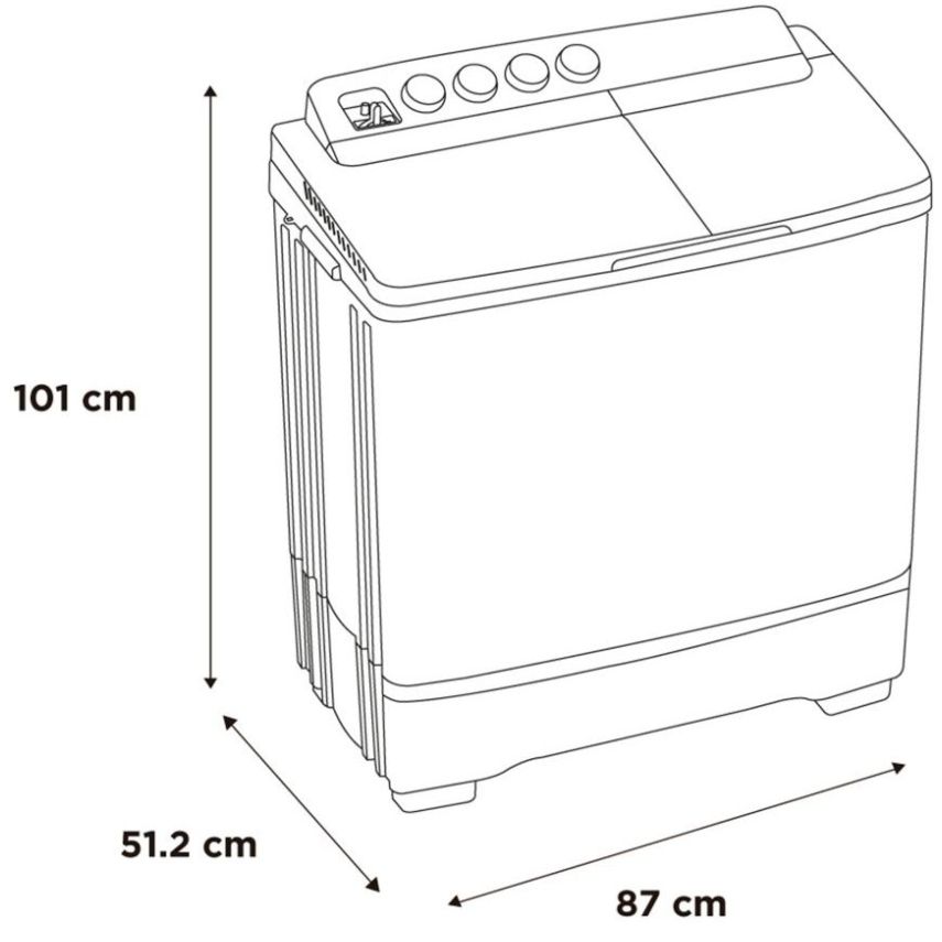 Lavadora Midea Blanca Doble Tina 15Kg Mt100W150