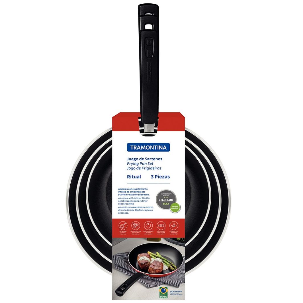 Juego 3 Sartenes Tramontina Ritual Rojo