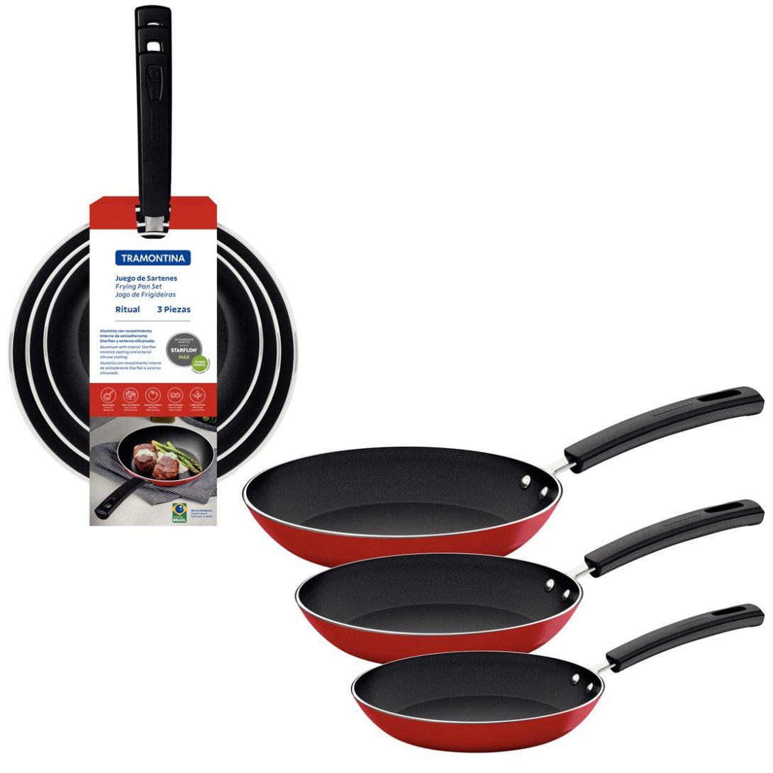 Juego 3 Sartenes Tramontina Ritual Rojo