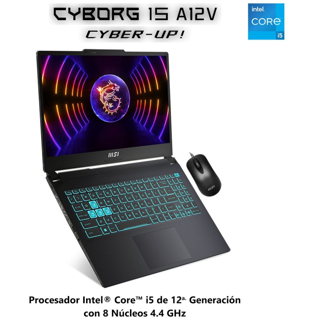 Laptop Gamer Msi Cyborg 15 A12Ve-477Mx Ci5 12 8Gb 512Gb Rtx4050 + Mouse