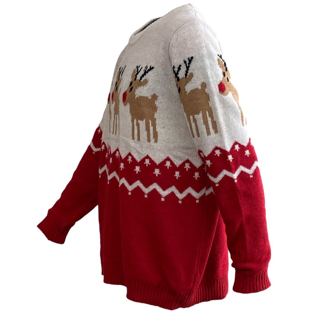 Suéter Navidad con Luces Led Renos para Mujer Nyd