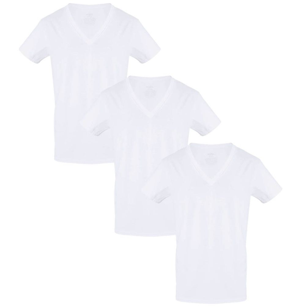 Paquete de 3 Camisetas con Cuello V Blancas para Hombre Modelo Elo 3912P01P01 Marca Rinbros
