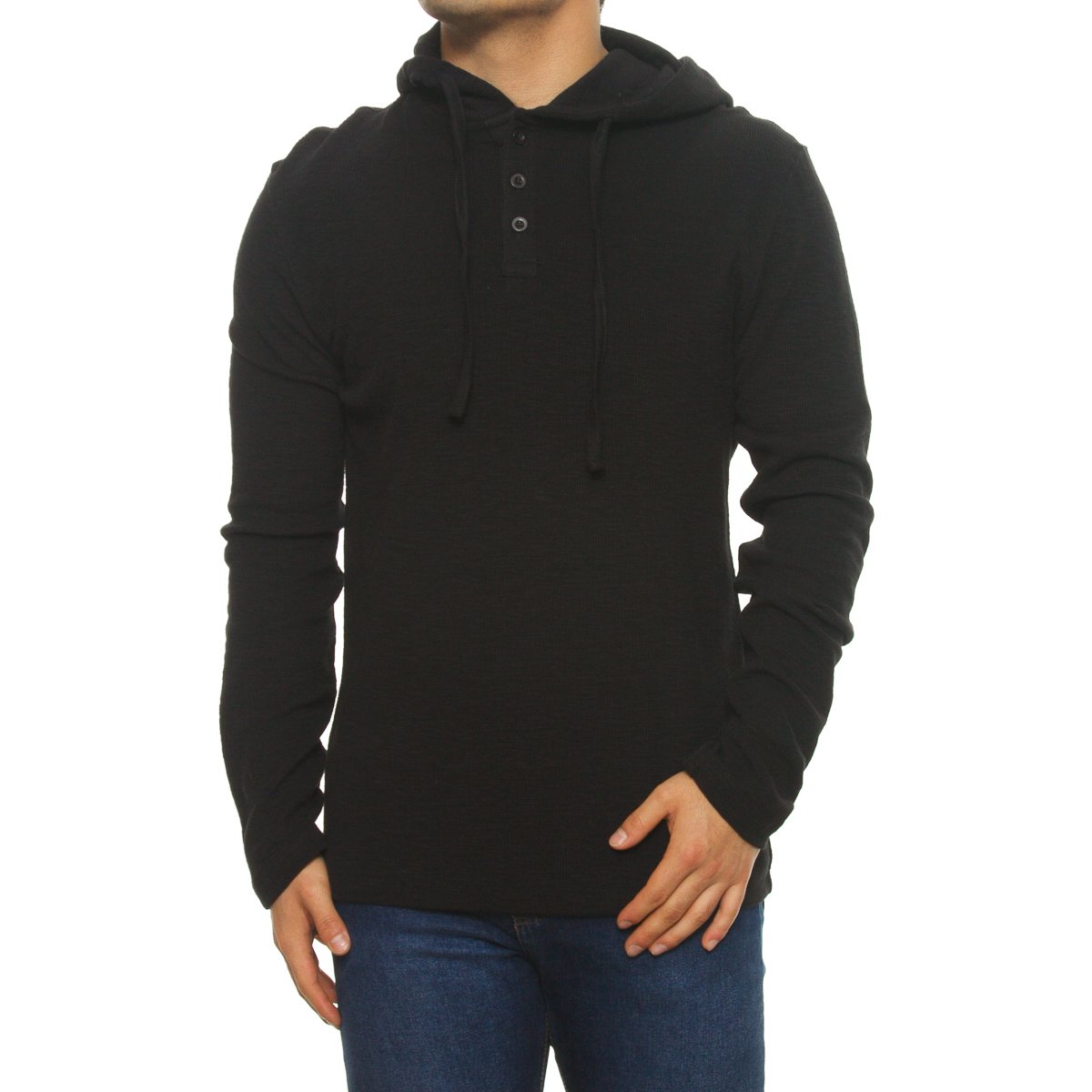 Playera Manga Larga con Capucha para Hombre Fukka