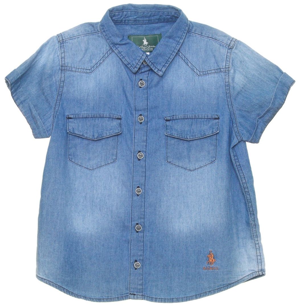 Camisa Manga Corta de Mezclilla para Niño Royal Polo Club