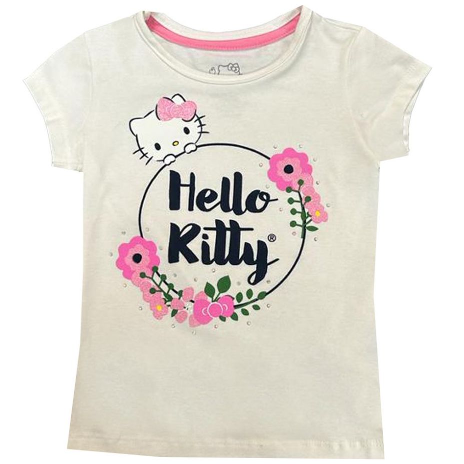 Playera para Niña Manga Corta Estampado Hello Kitty