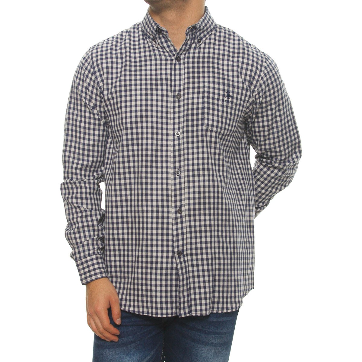 Camisa Casual Estampada Cuadros Manga Larga para Hombre Polo Club