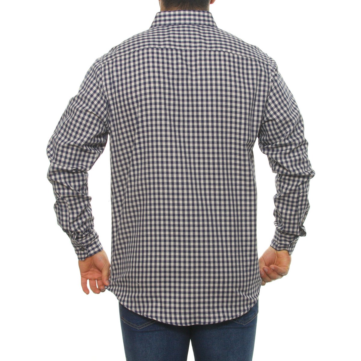 Camisa Casual Estampada Cuadros Manga Larga para Hombre Polo Club