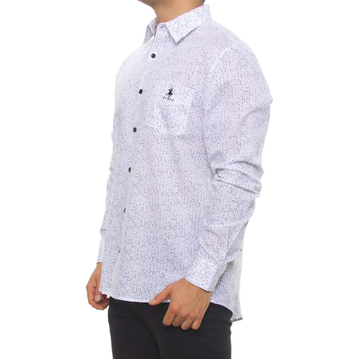 Camisa Casual Estampada Manga Larga para Hombre Polo Club