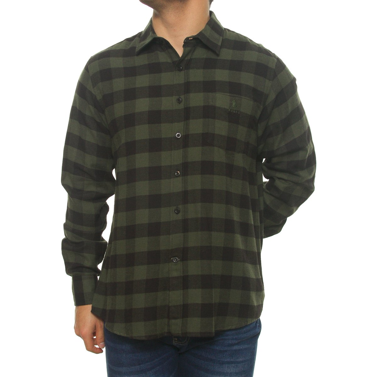 Camisa Casual Estampada Cuadros Manga Larga para Hombre Polo Club