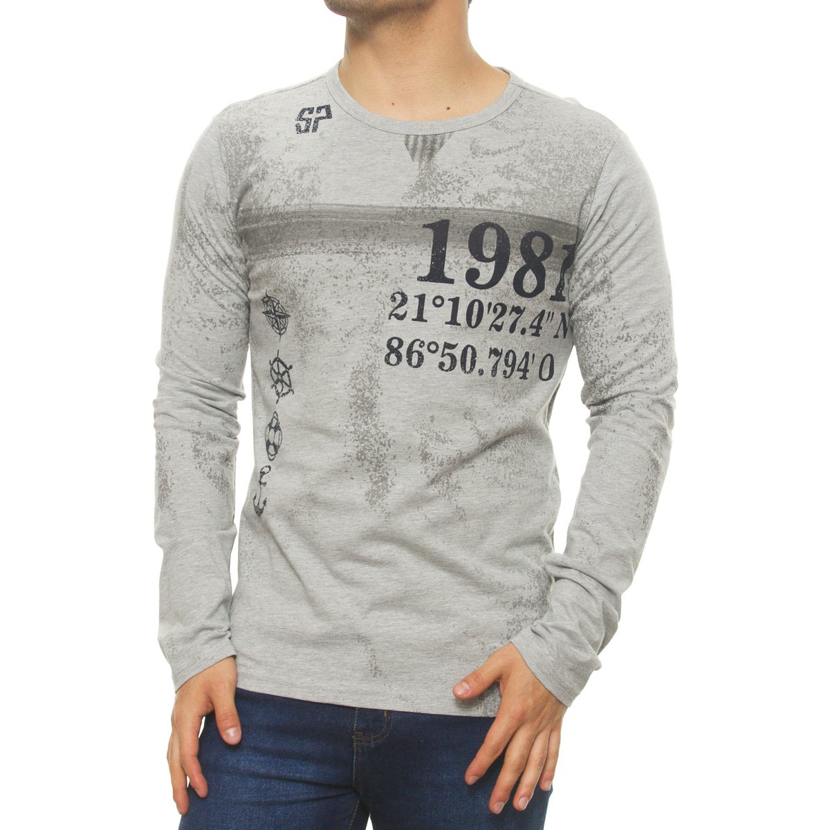 Playera Cuello Redondo Playera Para Hombre Manga Larga Playera