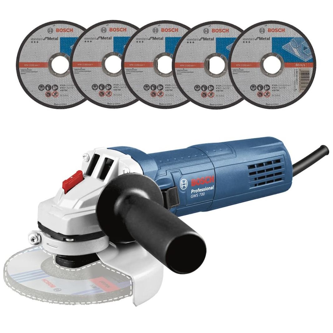 Mini Esmeril Bosch Gws-700 710W 5/8" + 5 Discos