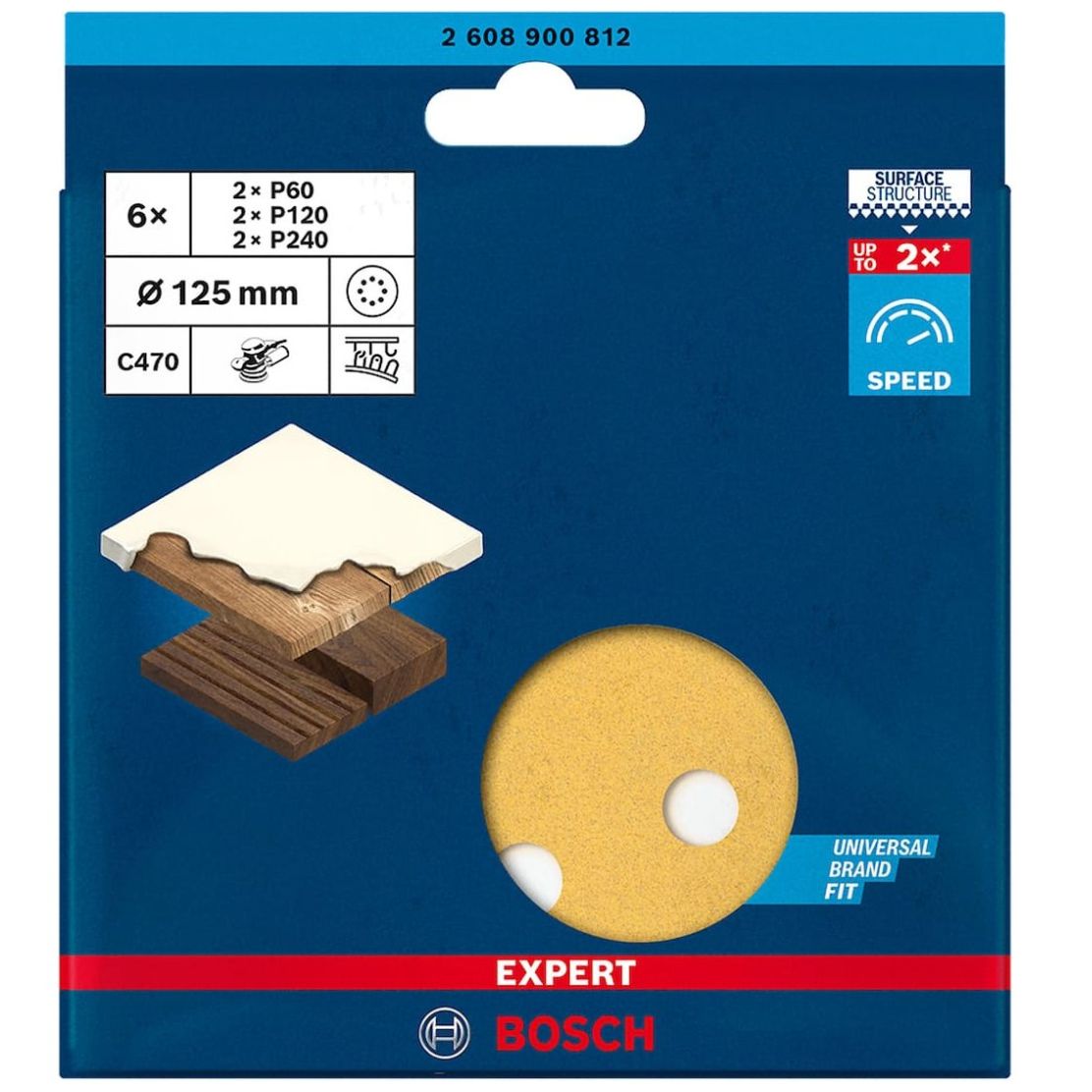 Disco Bosch Lija Velcro Mad y Pint Grano 60/120/240" 5Pz