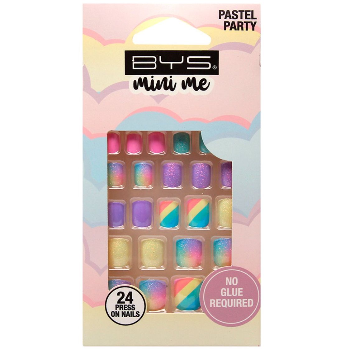 Uñas Decoradas 24 Piezas Pastel Party Bm003 Bys Mini Me