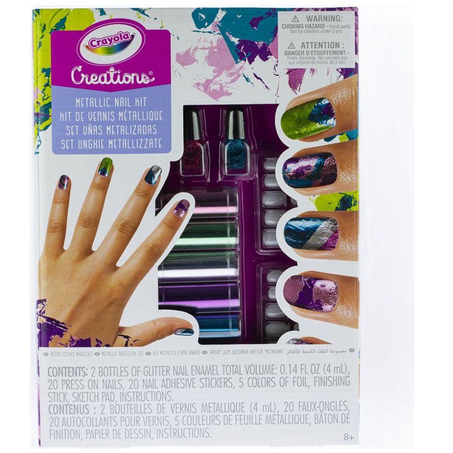 Diseño de Uñas Metálicas Crayola