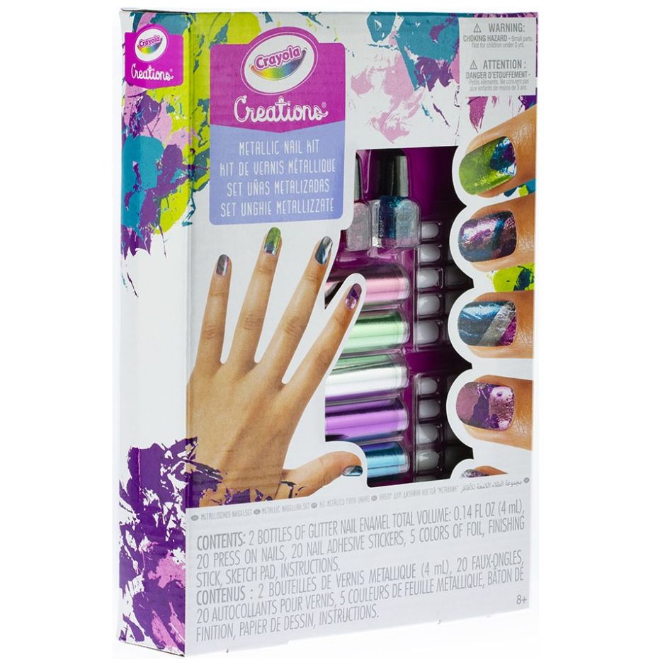 Diseño de Uñas Metálicas Crayola