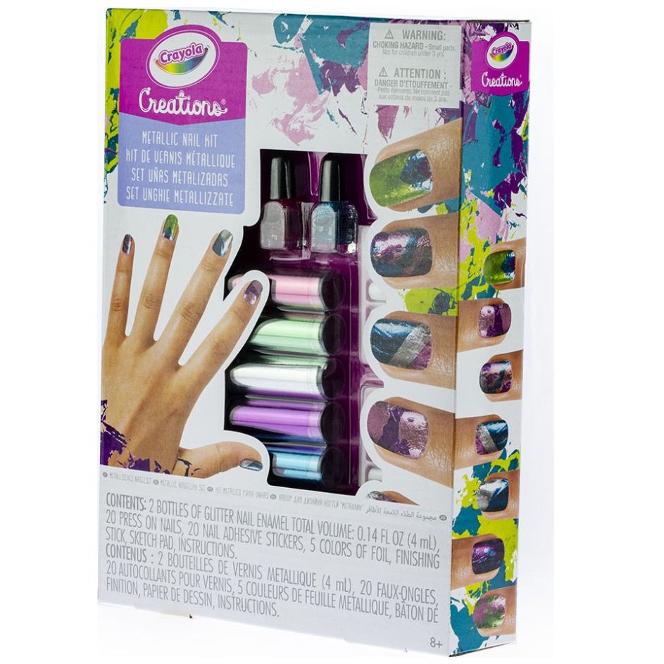 Diseño de Uñas Metálicas Crayola