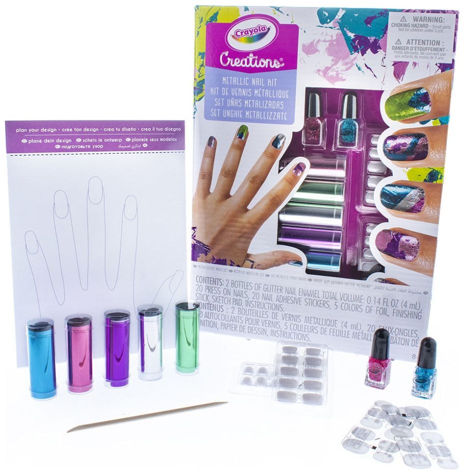 Diseño de Uñas Metálicas Crayola