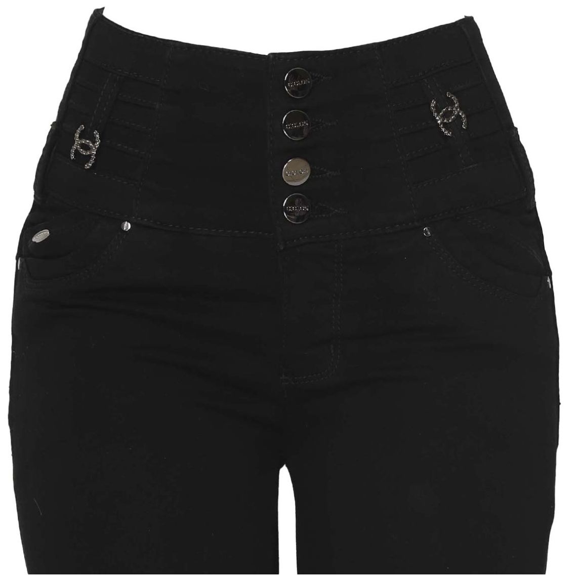 Jeans Skinny Negro Botones Ciclon Jeans