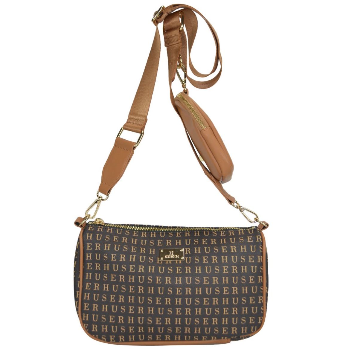 Bolsa Huser Tipo Crossbody Café Oscuro