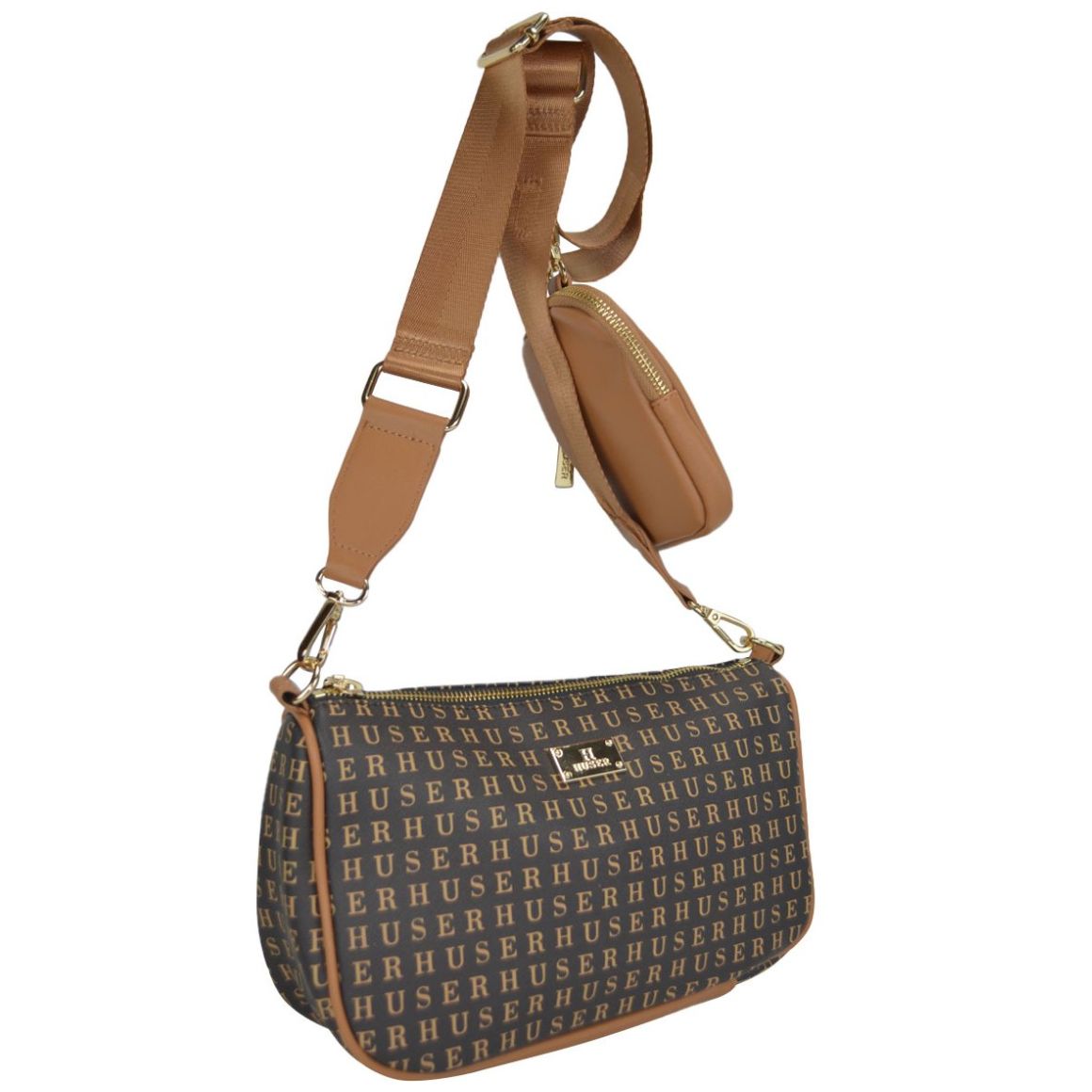 Bolsa Huser Tipo Crossbody Café Oscuro