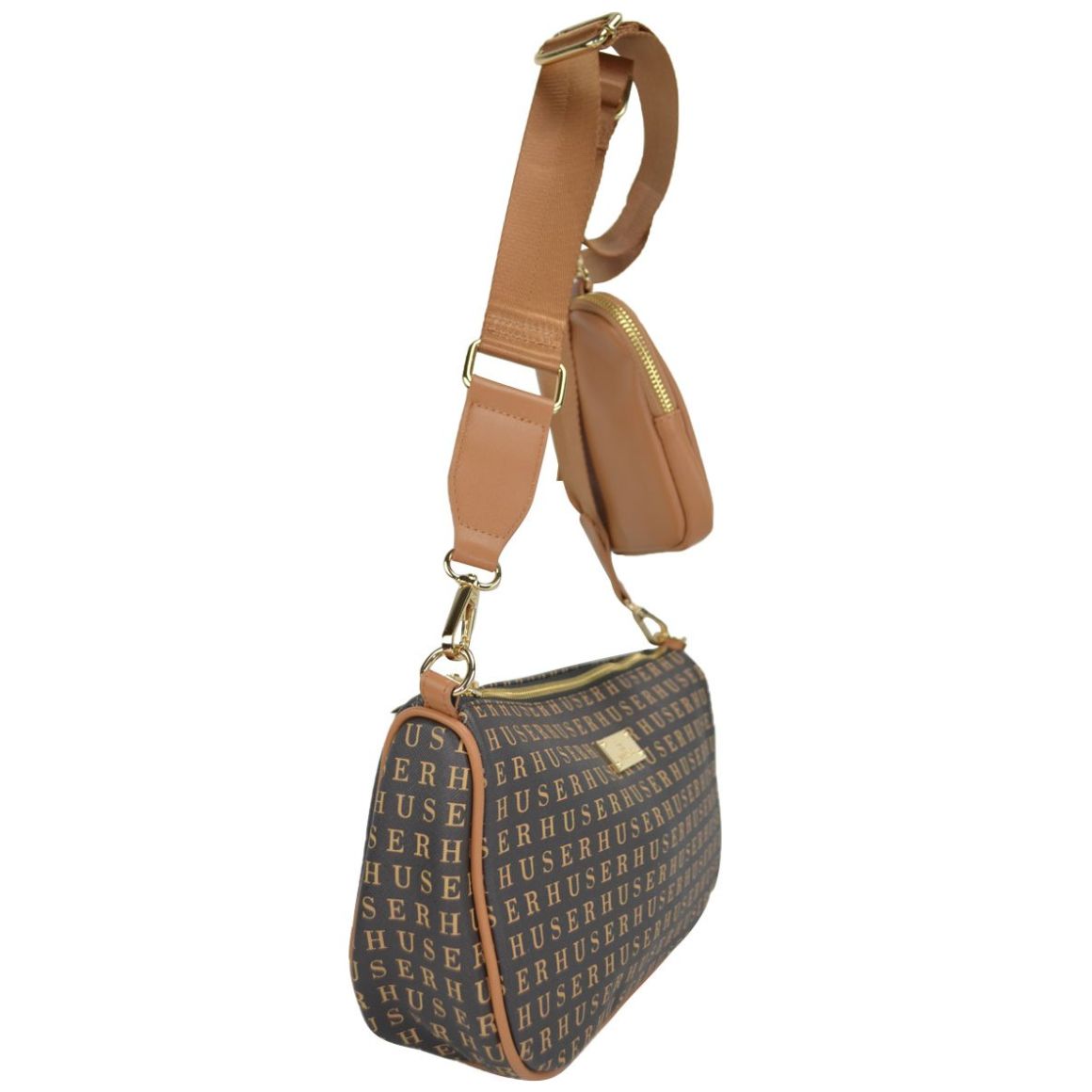 Bolsa Huser Tipo Crossbody Café Oscuro