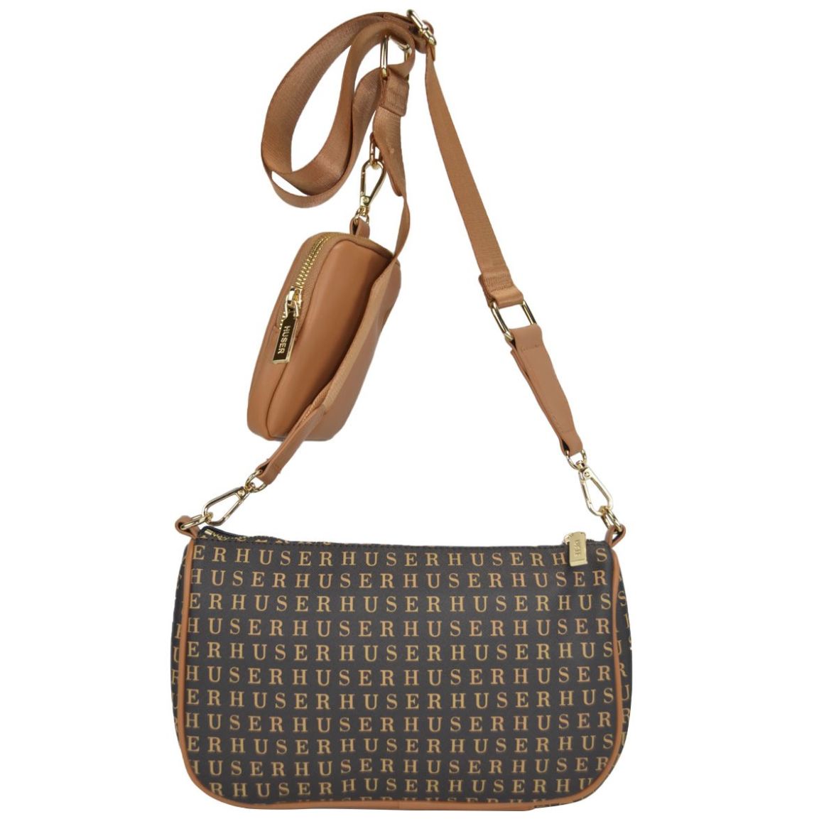 Bolsa Huser Tipo Crossbody Café Oscuro