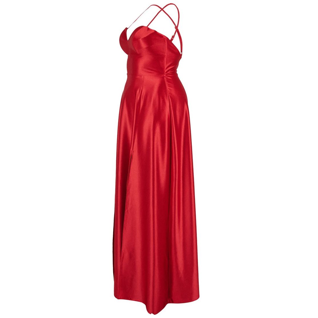 Vestido Largo Liso Escote Corazon Noseh Plus