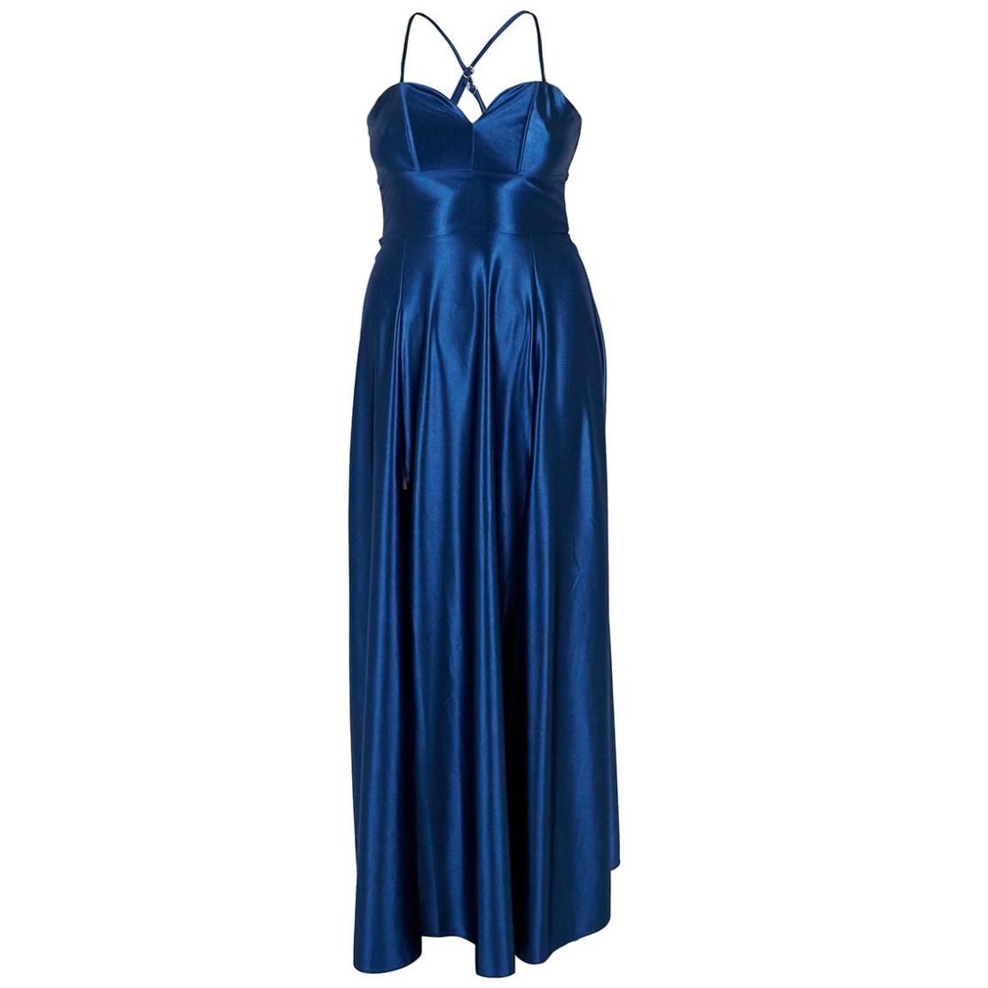Vestido Largo Liso Escote Corazon Noseh Plus