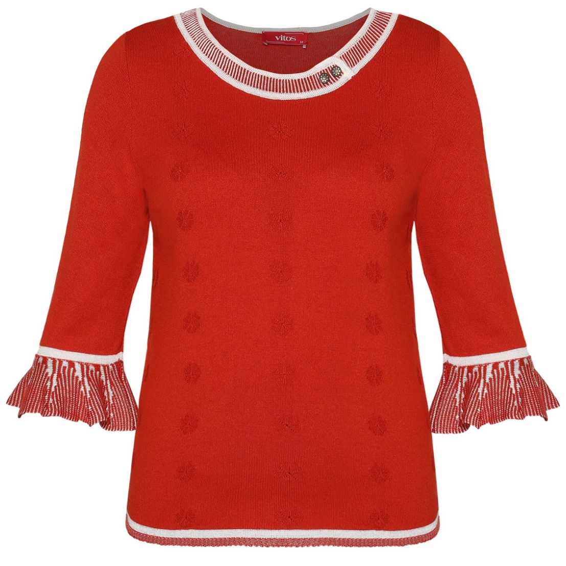 Blusa de Punto Cuello Detalles Manga Campana Jersey Vitos