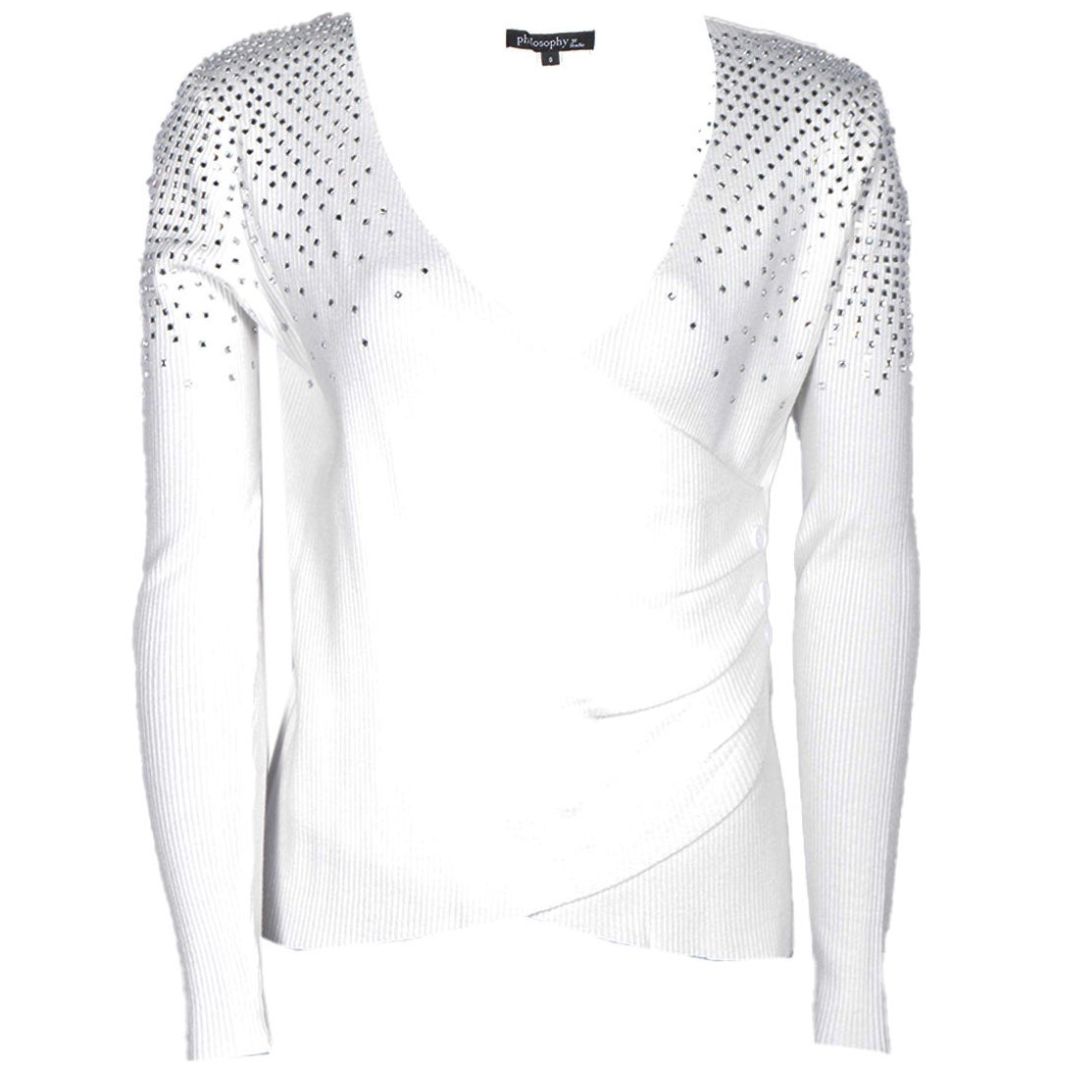 Suéter Frente Cruzado con Aplicaciones de Pedrería para Mujer Philosophy