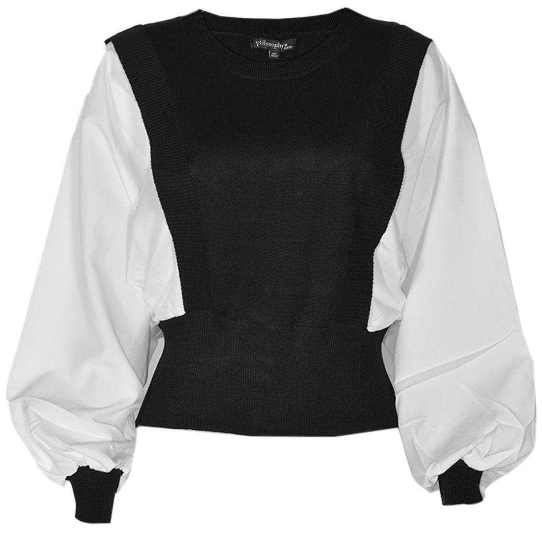 Suéter Manga Ranglán con Puños en Combinación para Mujer Philosophy