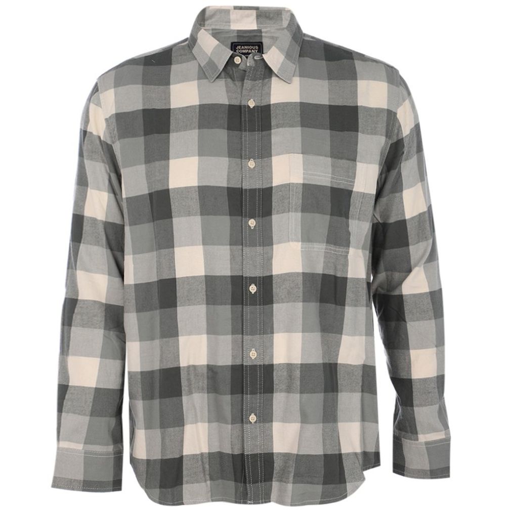 Camisa Jeanious Manga Larga a Cuadros para Hombre Plus