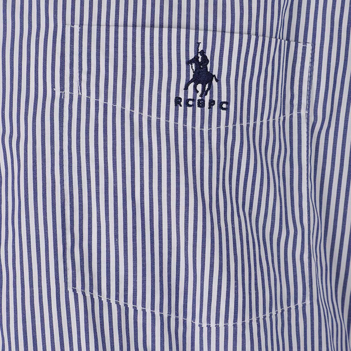 Camisa Polo Club Manga Larga Rayas Azul para Hombre Plus