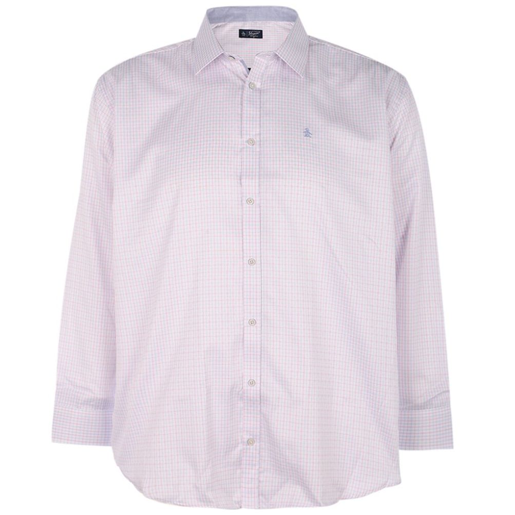 Camisa Original Penguin Manga Larga a Cuadros para Hombre Plus