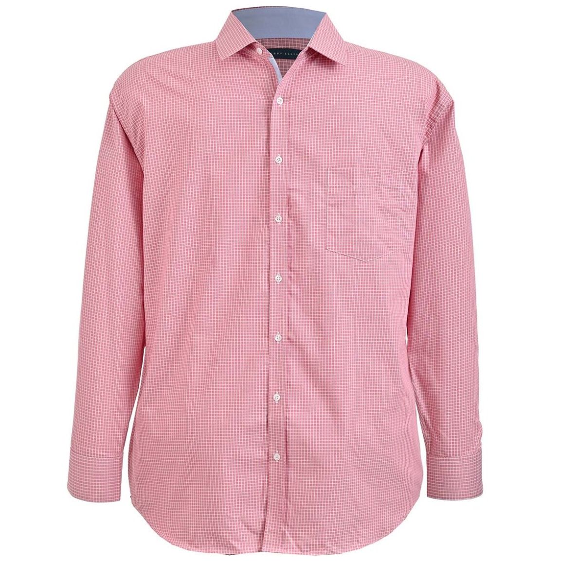 Camisa Perry Ellis Manga Larga Minicuadros para Hombre Plus