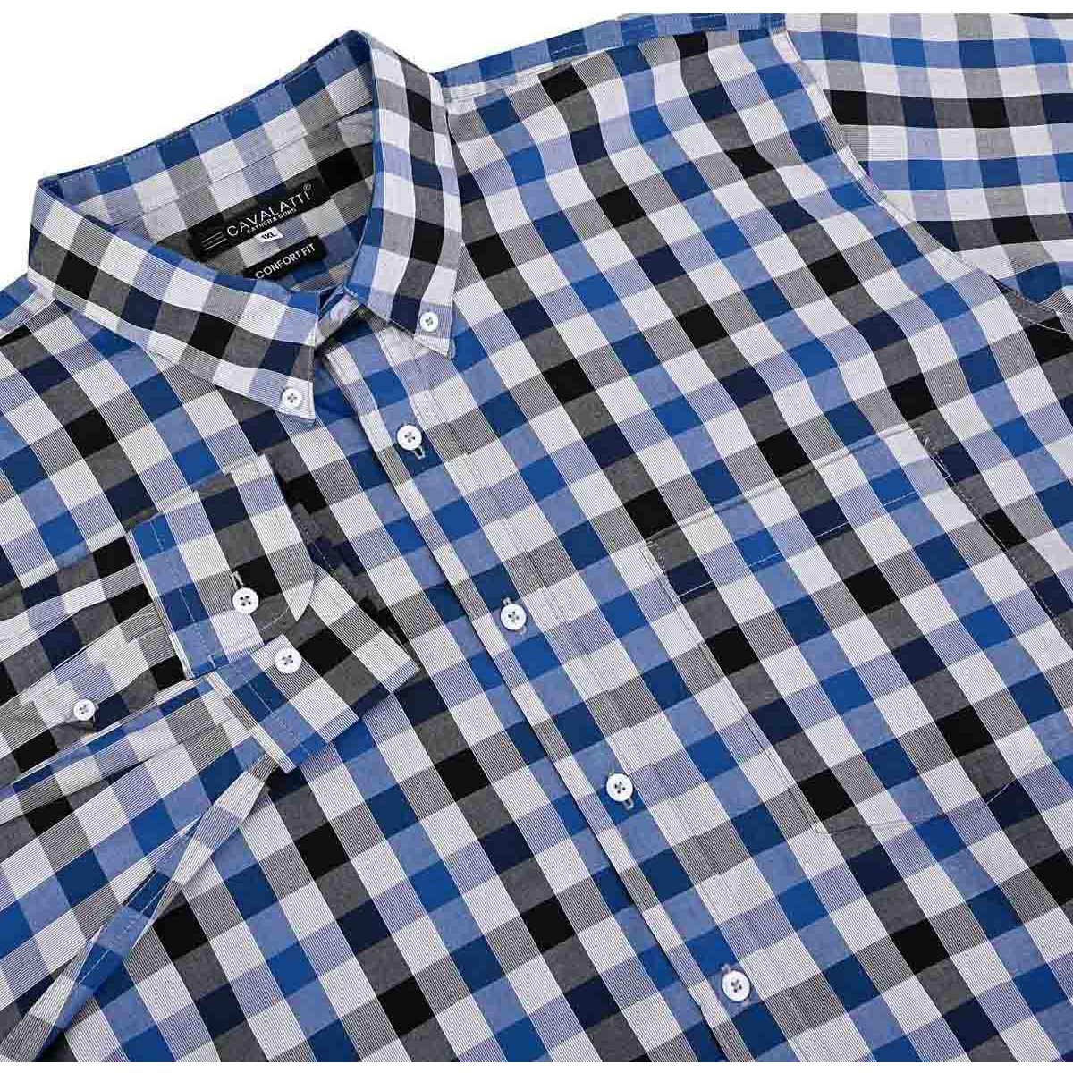 Camisa Cavalatti Manga Larga Cuadros para Hombre Plus