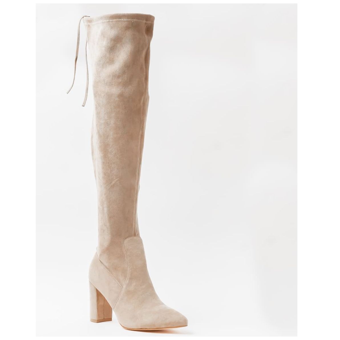 Bota Larga de Tacón para Mujer Color Taupe Emporio Vu