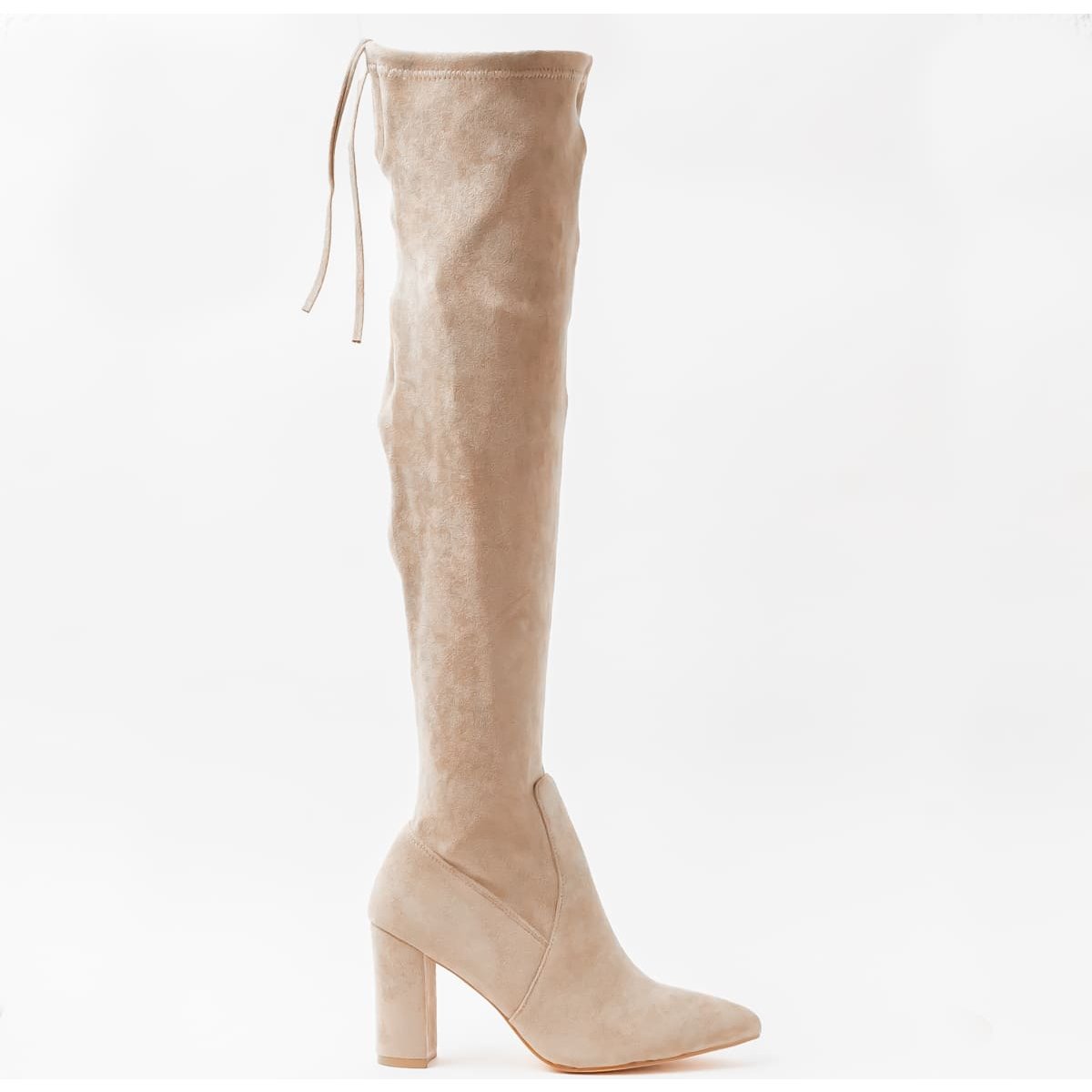 Bota Larga de Tacón para Mujer Color Taupe Emporio Vu