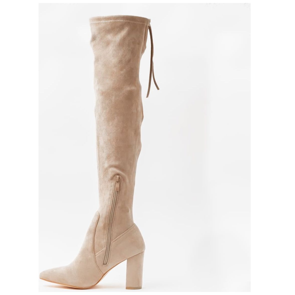 Bota Larga de Tacón para Mujer Color Taupe Emporio Vu